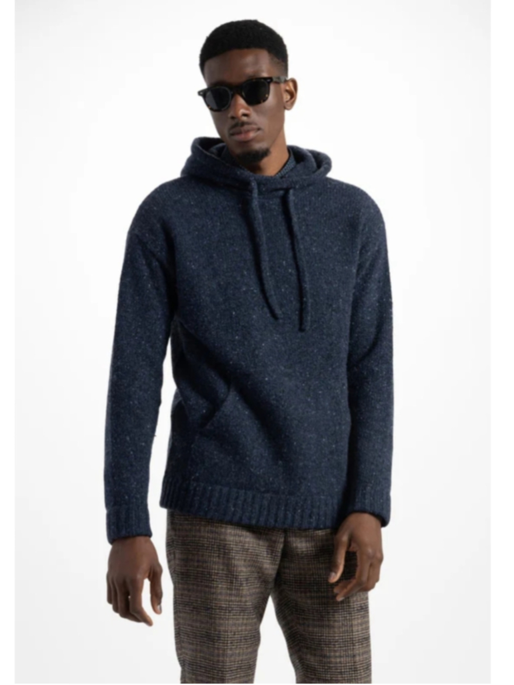 Title:
Soft Cloth Men's Navy Nep Knit Hooded Sweater Hoodie Kangaroo Pocket Sz M